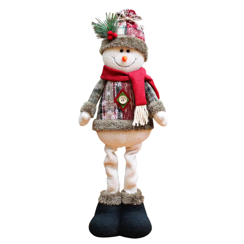 Christmas Hanging Ornaments Santa Snowman Reindeer Flannel Xmas Decor Tree Gifts For Kids Holiday Home Cartoon Decoration