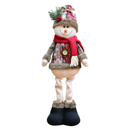 Christmas Hanging Ornaments Santa Snowman Reindeer Flannel Xmas Decor Tree Gifts For Kids Holiday Home Cartoon Decoration