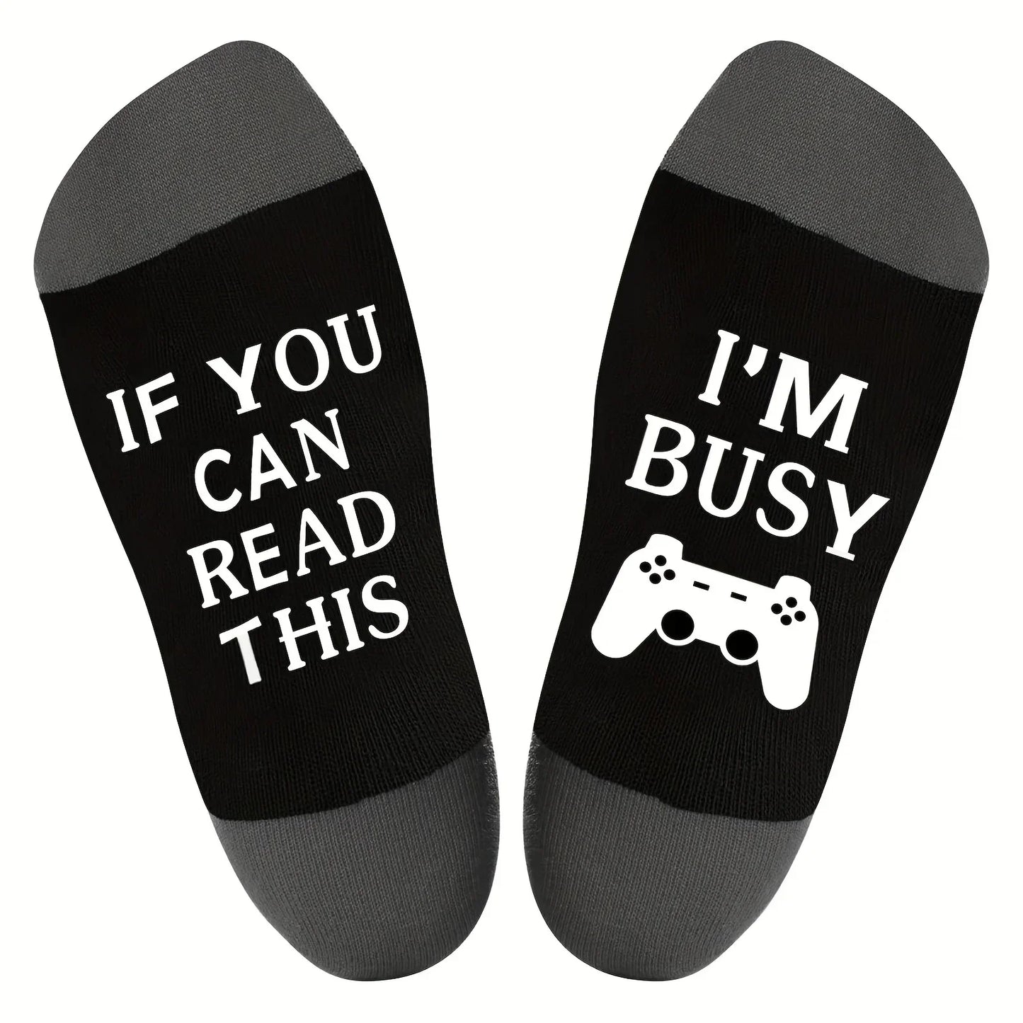 Gifts For Men BoyFriend Christmas Birthday Presents 1Pairs 'I Am Gaming'' I'm not Sleeping' Print Funny Novelty Cotton Socks