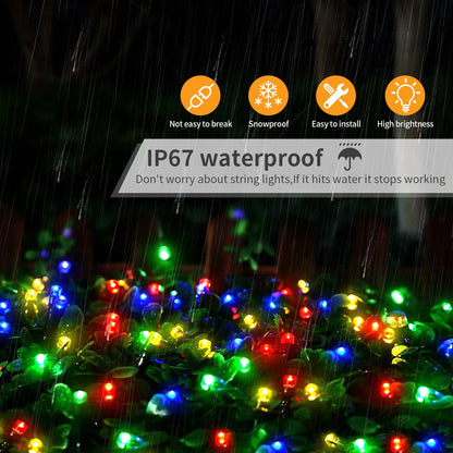 Outdoor Garden LED String Light Christmas Fairy Lights Waterproof Garland Lamp For Home Courtyard Holiday New Year Party Decor