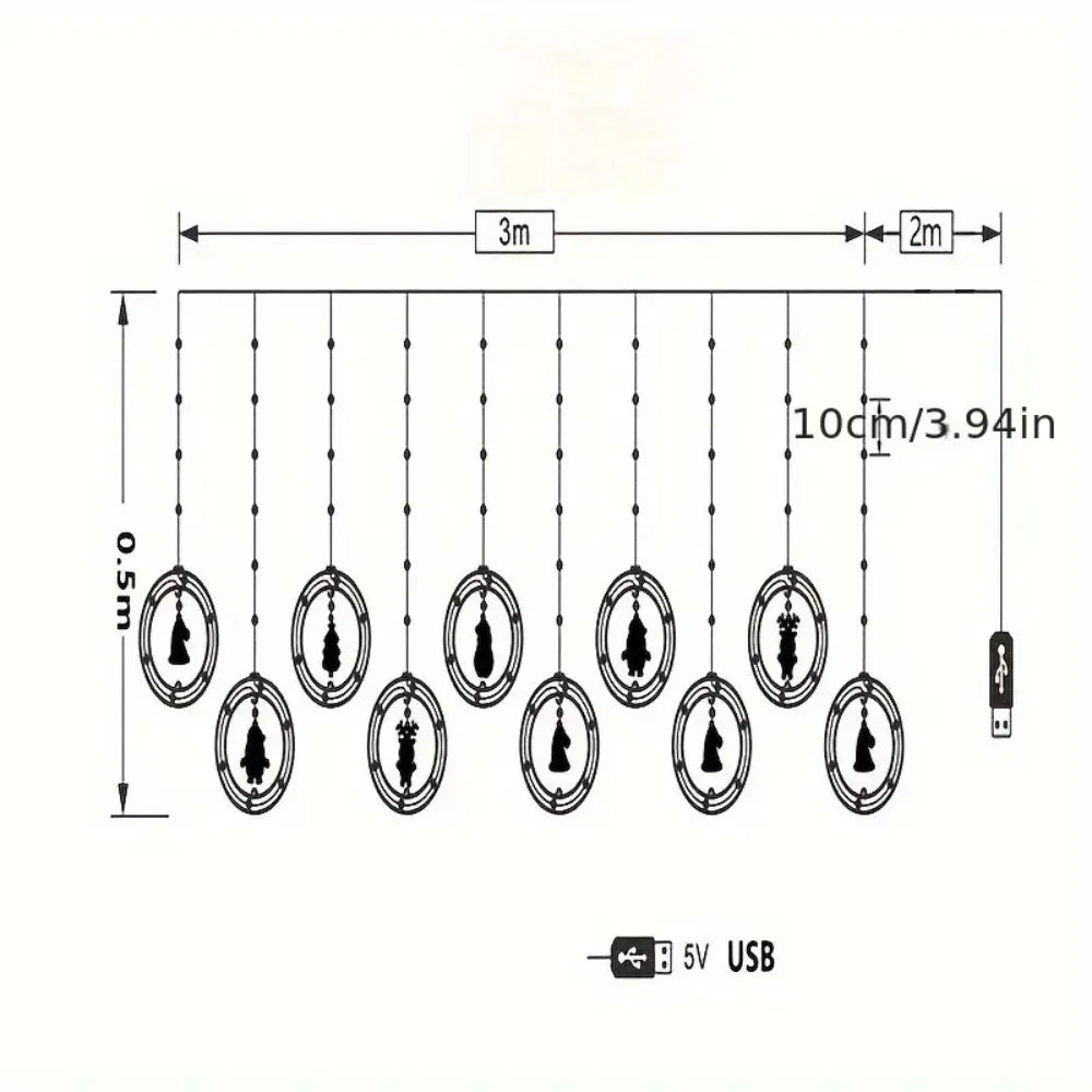 Christmas Led Decorative Lights Strip Star Curtain Lights Christmas Tree Lights String Festival Atmosphere Lights For Room Garde