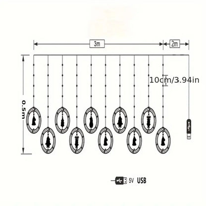 Christmas Led Decorative Lights Strip Star Curtain Lights Christmas Tree Lights String Festival Atmosphere Lights For Room Garde