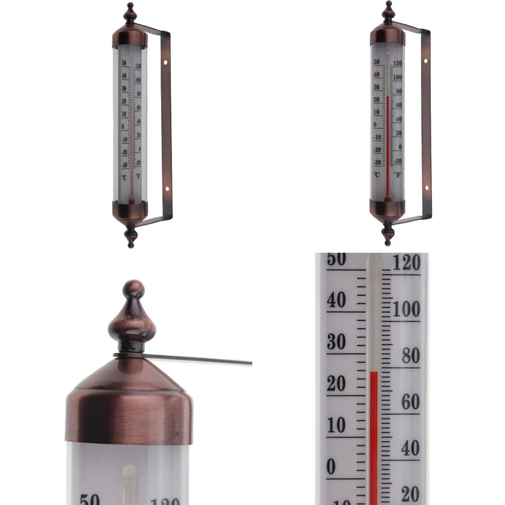 Outdoor Thermometer Garden Patio Outside Wall Greenhouse Sun Terrace Bronze Effect Outside Wall Thermometer Outdoor Thermometers