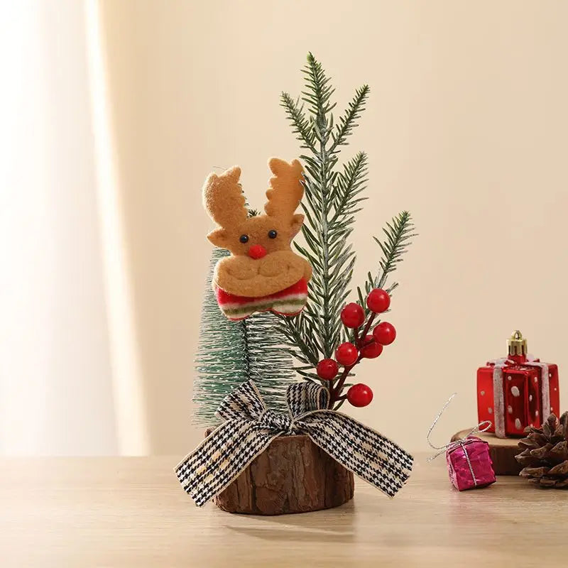Christmas Decorations Small Artificial Christmas Trees Tabletop Ornaments 2026 Xmas New Year DIY Home Arrangements PE Decors