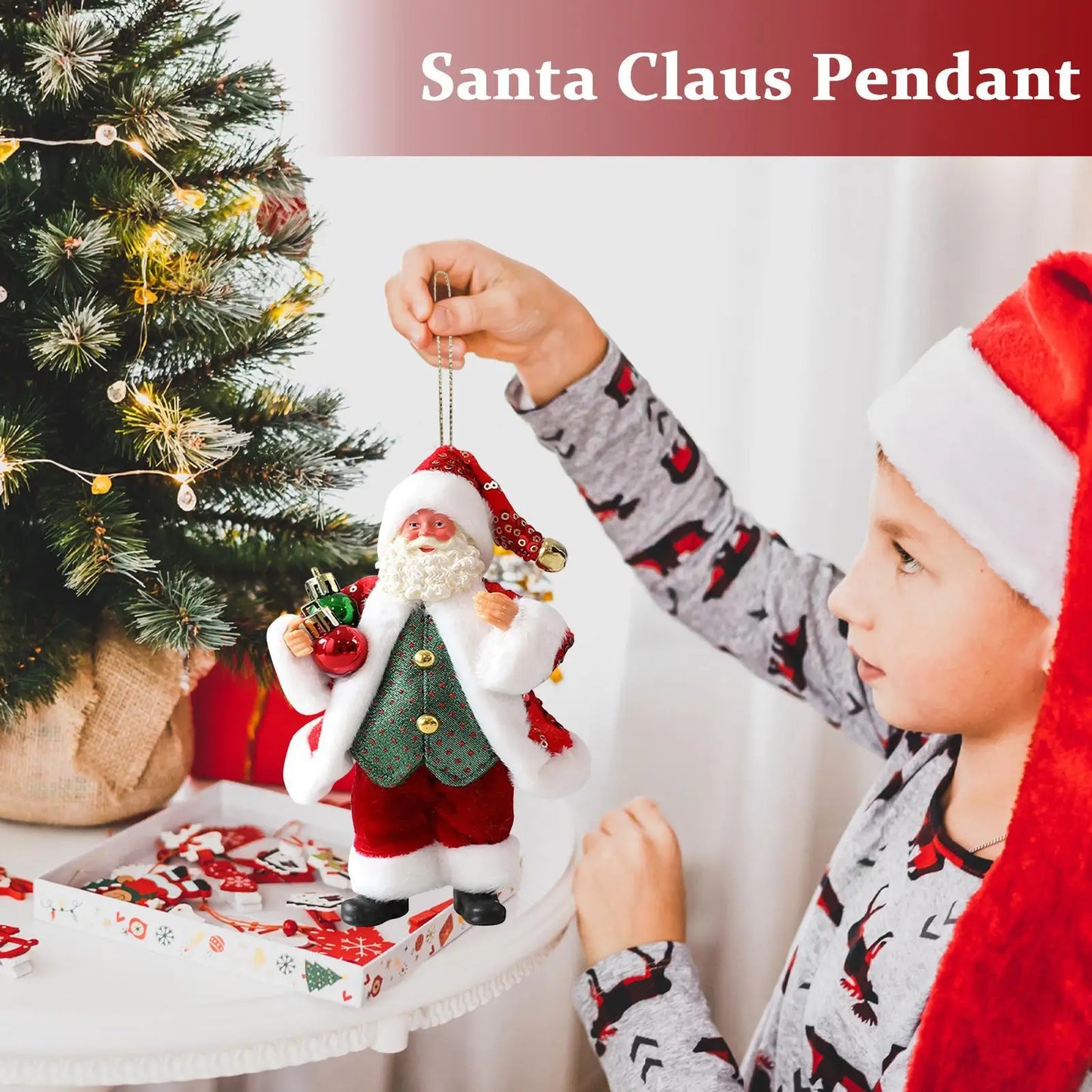 Santa Claus Ornaments Cloth Santa Tree Ornaments Holiday Decor Christmas Decorations Toys Christmas tree Santa Claus ornaments