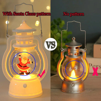 Portable LED Christmas Santa Claus Snowman Lanterns Indoor Decor Lights Battery Powered for Home Xmas New Year Navidad Ornaments