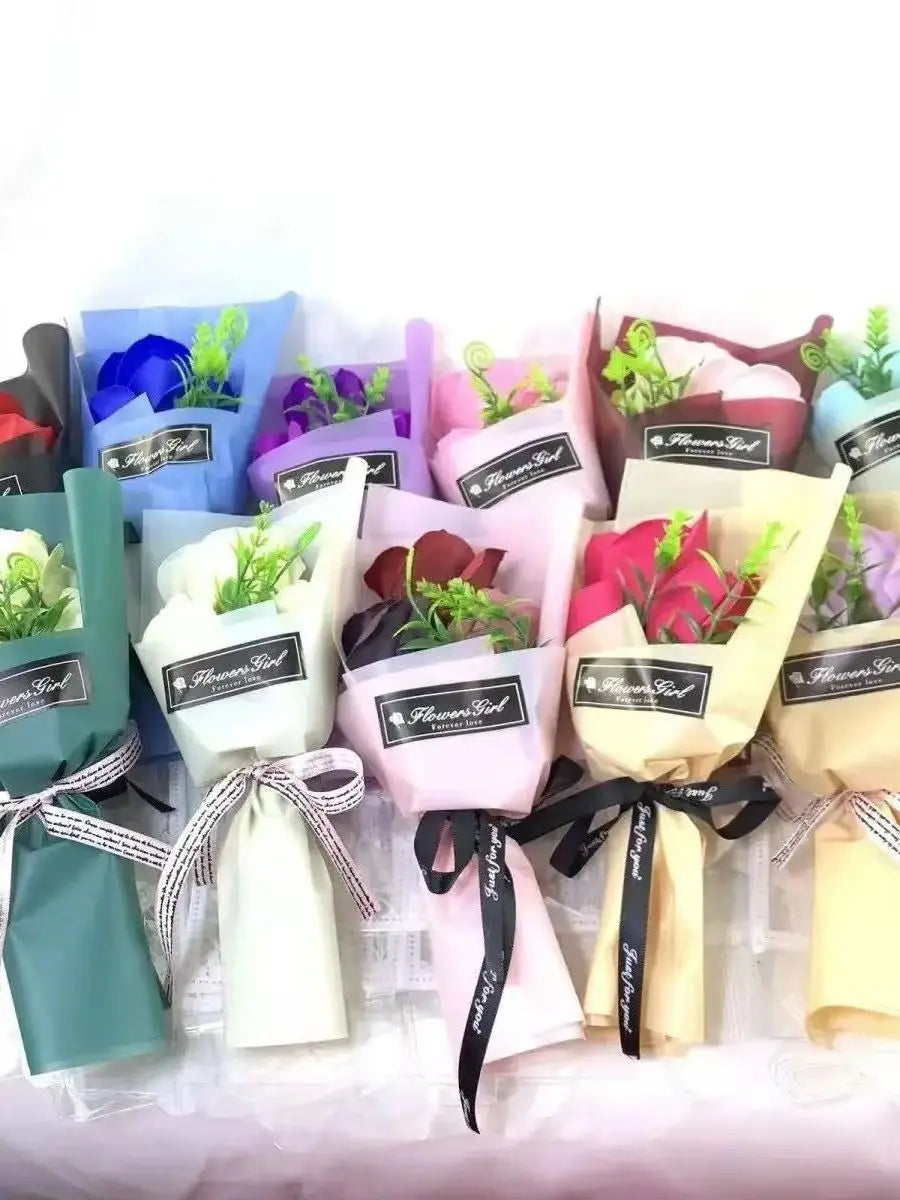 Valentine's Day Gift Artificial Flowers Rose Soap Bouquet Christmas Roses Creative Home Decoration