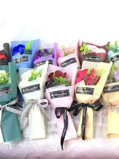 Valentine's Day Gift Artificial Flowers Rose Soap Bouquet Christmas Roses Creative Home Decoration