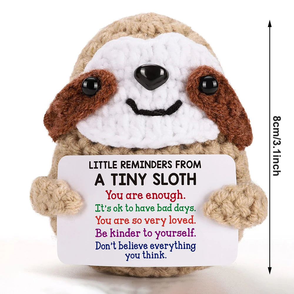 Inspirational Birthday Gifts for Women, Small Reminders of Emotional Support and Positivity, Shark, Penguin, Duck, Fun and Cute Knitted Sloth, Suitable for Her, Him, College Friends, Colleagues, Christmas Stocking Stuffers
