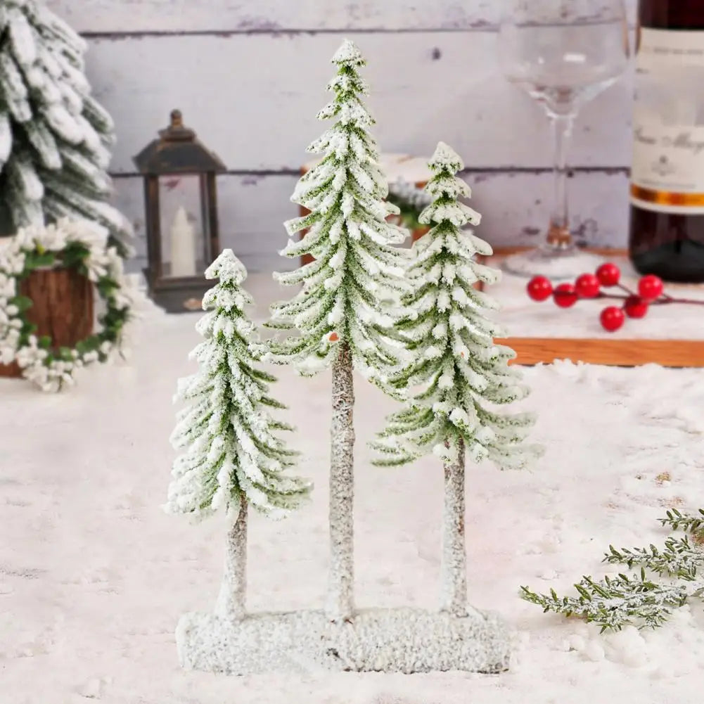 Christmas Tree Decoration Mini Christmas Tree Artificial Bottle Brush Trees with Snow Frost Flocked Pine for Winter Table Decor