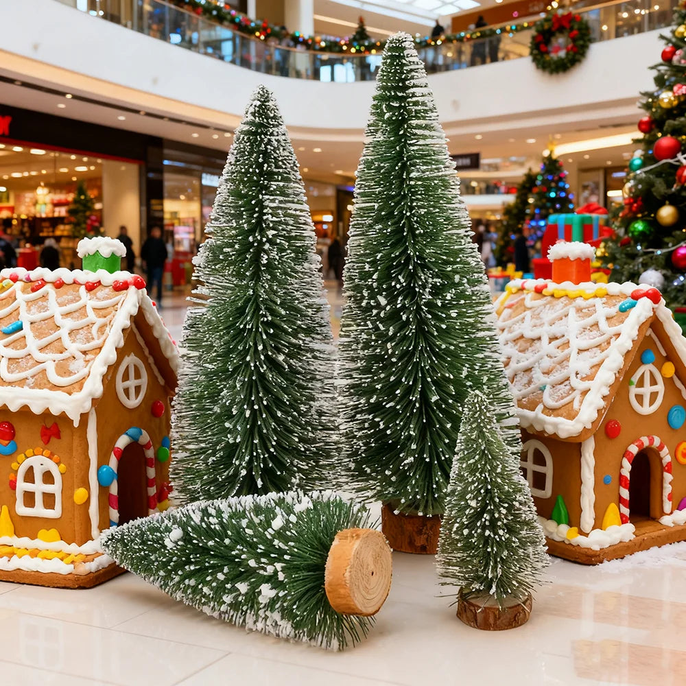 10cm/15cm/20cm/25cm Christmas Trees Dipped in White Cedar Desktop Small Christmas Trees, Christmas Tree Decoration for Christmas