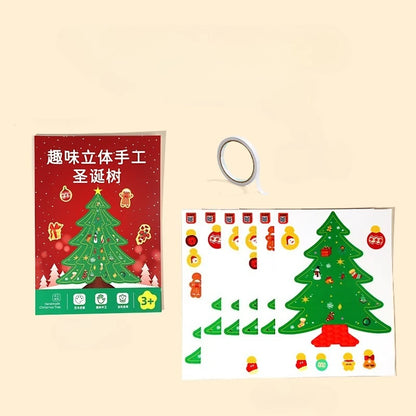 Christmas decorations desktop small paper handmade DIY folding Christmas tree scene atmosphere arrangement small ornaments