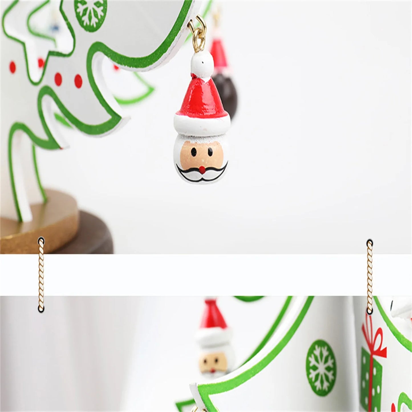 Christmas Wooden 3D Tree Ornament Festive Holiday Decor Tabletop Decoration Accessory Indoor Christmas Party Favor