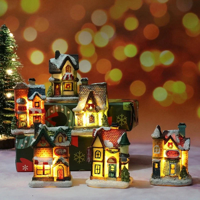 Christmas House Light Decorations For Home Ornaments Kids Xmas Gift New Year 2024 Navidad Decor Bedroom Night Light With Battery