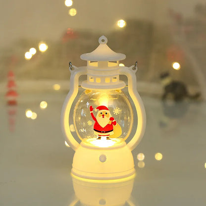 Portable LED Christmas Santa Claus Snowman Lanterns Indoor Decor Lights Battery Powered for Home Xmas New Year Navidad Ornaments