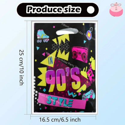 80s Gift Bags Birthday Party Decoration 90s Goody Biscuit Package Retro Disco Candy Bag Baby Shower Kids Gift For Party Supplies