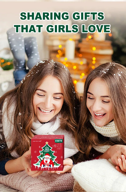 25 pieces/box gift assembly and distribution - lipstick, hand cream, balm, Christmas cards, red gift gauze bags