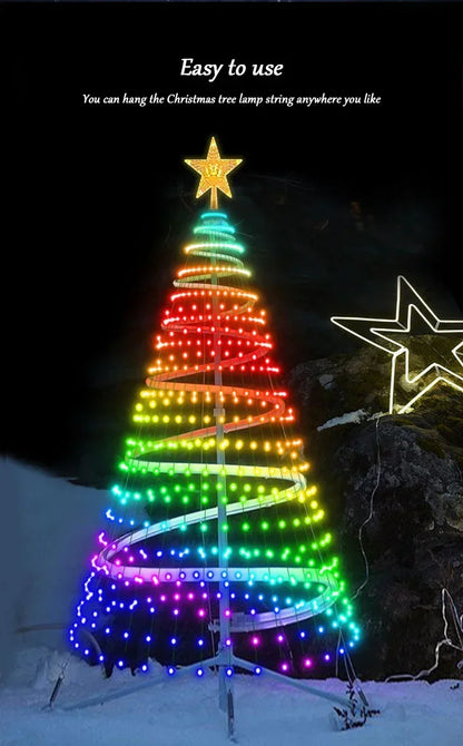 Christmas Decoration Lights 400 LED Christmas Tree Lights with Star Topper Indoor Outdoor String Lights for Yard Party Home