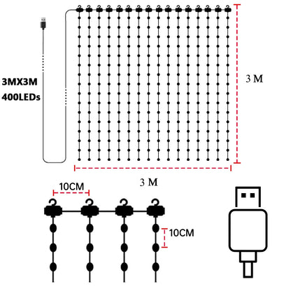 Christmas LED Curtain Lights Smart APP Controlled DIY Text Pattern Animation Display Music Change Light Garland Festival Decor