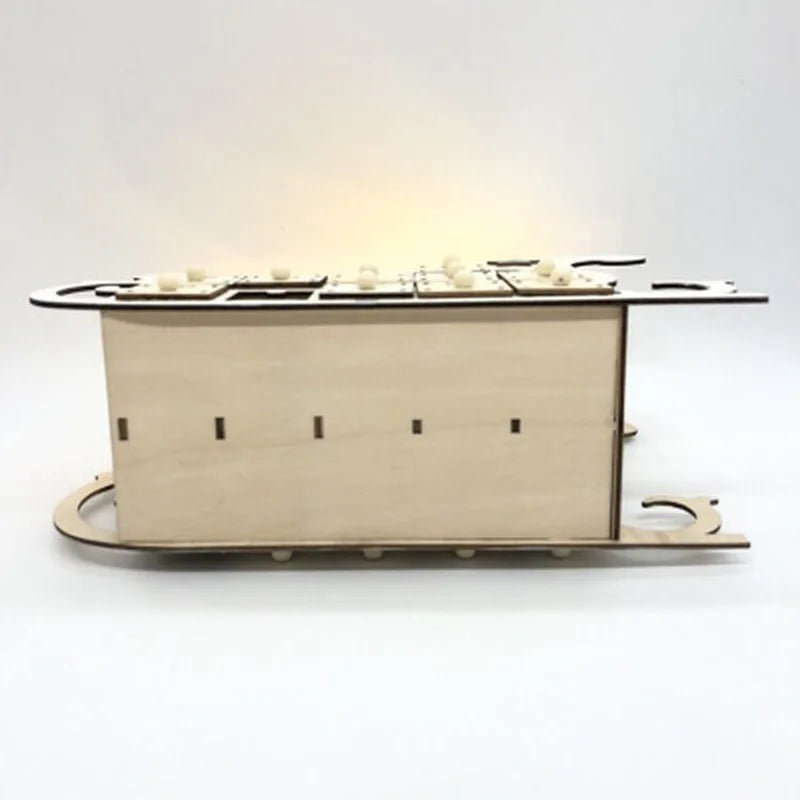 Christmas Advent Calendar Ornaments Wooden Luminous Decoration Gadget with 24 Drawers with LED Light Storage Home Party Gifts