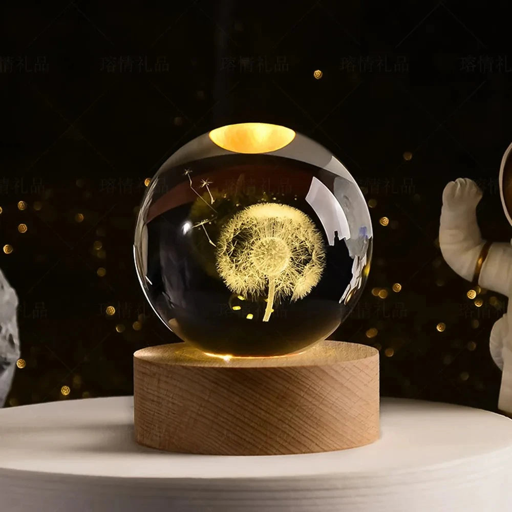 NEW Christmas Birthday Gifts6 Crystal Ball Planet Night Light Laser Solar System Globe Astronomy Festival GiftsDesktopDecoration