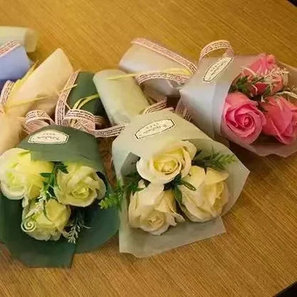 Valentine's Day Gift Artificial Flowers Rose Soap Bouquet Christmas Roses Creative Home Decoration