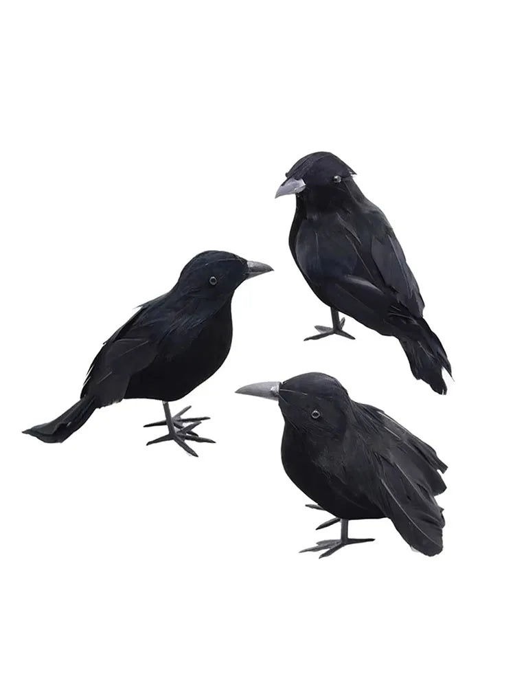 Halloween Decorations Black Crow,Simulation Fake Raven Bird Props,Halloween Haunted House Garden Outdoor Yard Decorations