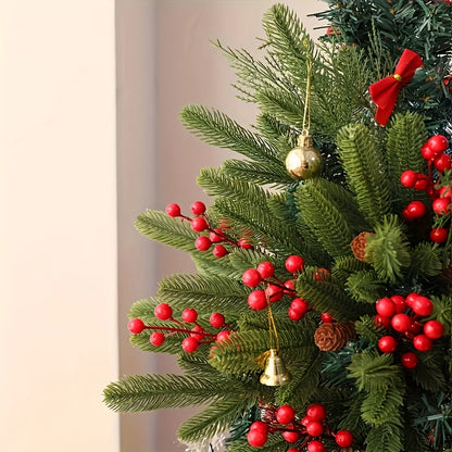 A selection of 60 artificial pine trees, with plastic green pine branches for DIY Christmas decoration, winter tabletop plants