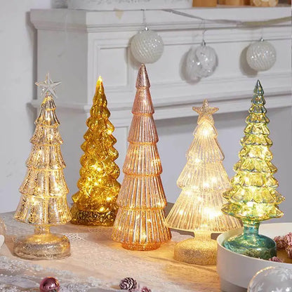 Christmas Tree Glass LED Night Light Romantic Holiday Decor