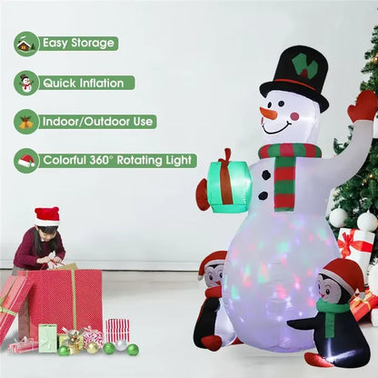 Christmas Inflatable Snowman & Penguin Toy