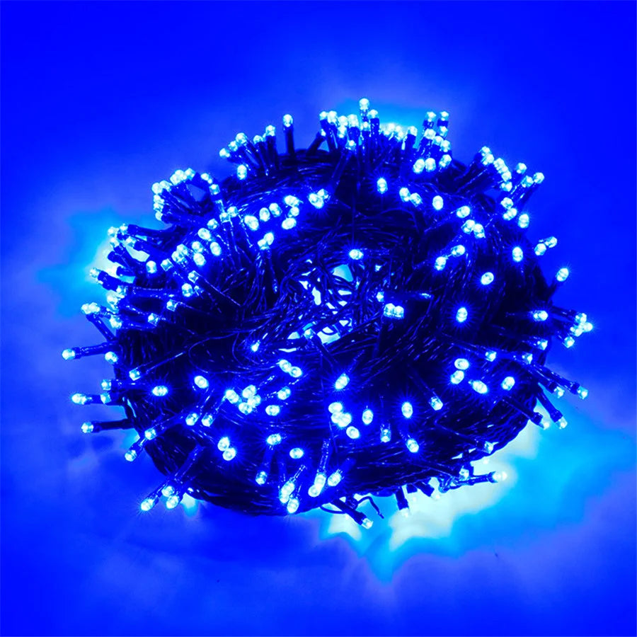 2024 New Year Christmas Decoration String Lights 10M 30M 50M Outdoor Garland Fairy Lights for Wedding Party Garden Tree Street