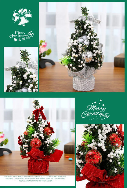 Christmas Tree Decorations 20cm Artificial Xmas Tree Desktop Ornaments for Home Christmas Decoration 2025 Navidad New Year Gifts