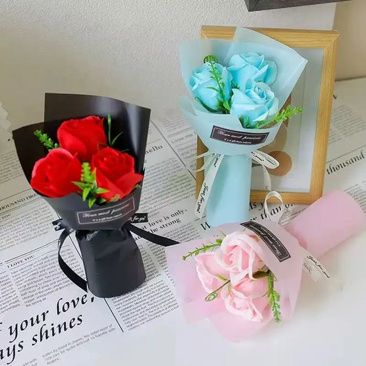 Valentine's Day Gift Artificial Flowers Rose Soap Bouquet Christmas Roses Creative Home Decoration