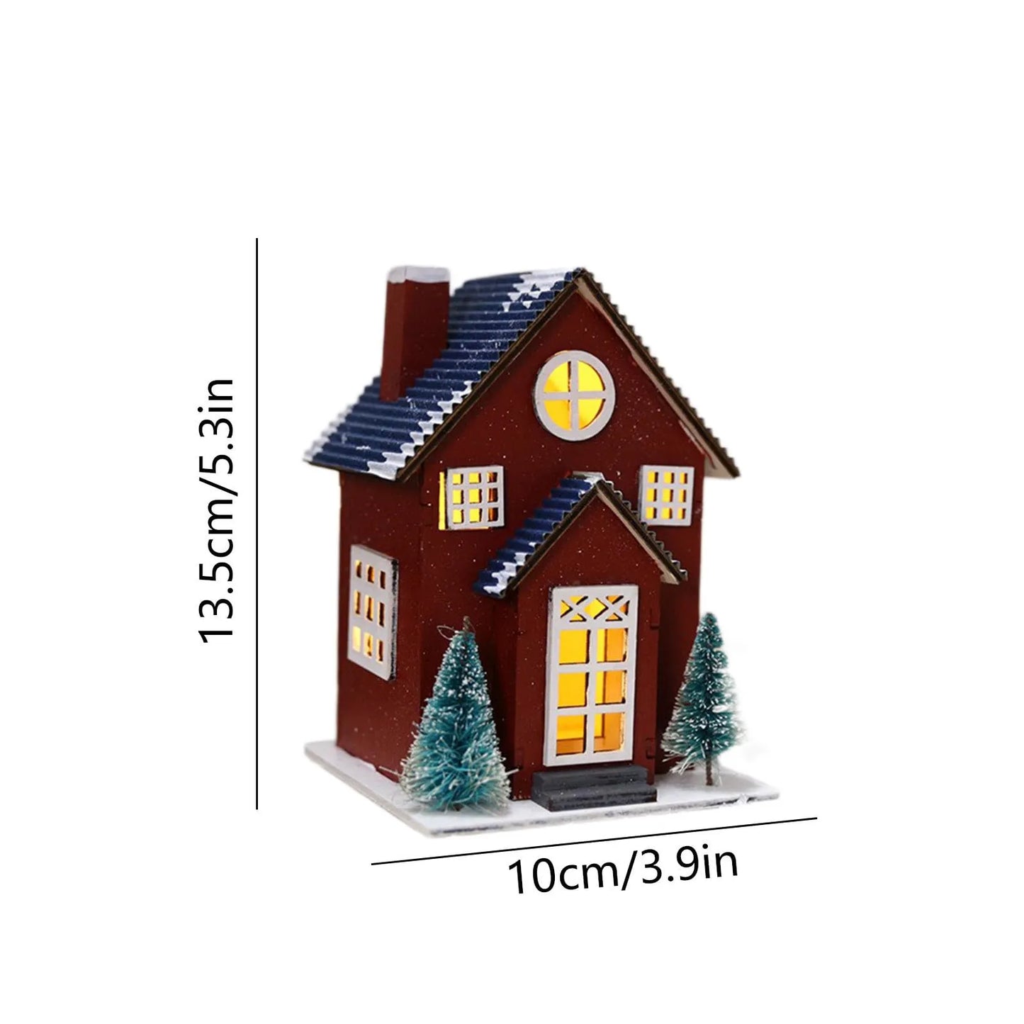 Christmas Wooden House Ornaments Christmas Tree Hanging Ornaments Christmas Party Decoration Holiday Gift Wooden Crafts