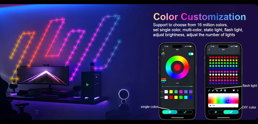 Christmas Tree Lights 20M Fairy String Lights w/ APP Control Music Sync 12 Modes IP65 Waterproof USB Powered for Xmas Home Decor