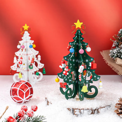 Christmas DIY Tree wooden Ornament Happy 2026 New Year DIY Table Home Decoration Xmas Navidad Merry Christmas Mini Trees