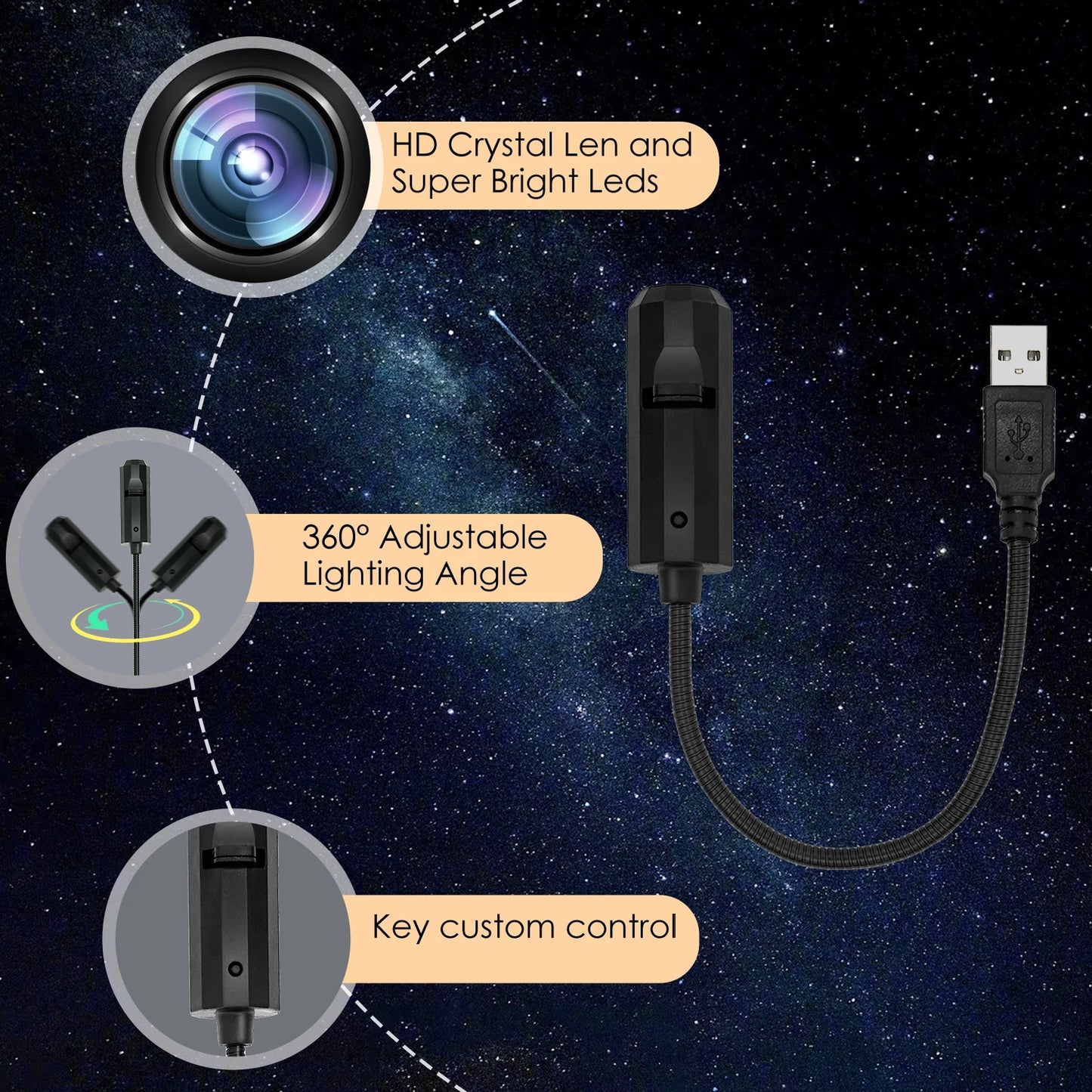 Christmas LED Projection Lamp Romantic Room Night Light