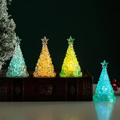 Christmas Tree With Lights Mini Christmas Trees With Led Lights Clear Crystal Table Tree Ornaments For Christmas Decorations