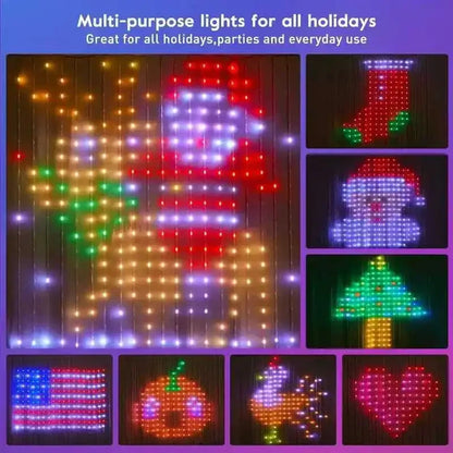 Christmas Lights Bluetooth Music App USB DC5V WS2812B Smart Led String Control RGBIC Curtain LED Addressable Party Decoration