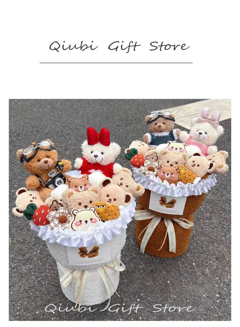 Birthday Gifts for Girlfriend - Cute Doll Bouquet Flowers, Lovely Surprise Present Idea for Her Special Day