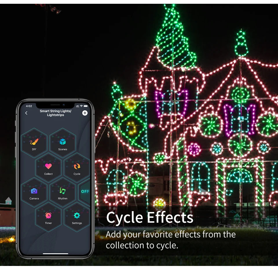 Led Fairy Light Strip Christmas Lights Smart Bluetooth USB Music Festoon Street Garland Wedding Birthday Party Decor for Home