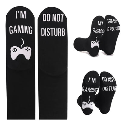 Gifts For Men BoyFriend Christmas Birthday Presents 1Pairs 'I Am Gaming'' I'm not Sleeping' Print Funny Novelty Cotton Socks