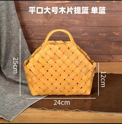 Gift Woven Flower Basket,decor Flower Basket Festival Wedding Birthday Creative Gift Woven Bag Hand Gift Basket Party Supplies