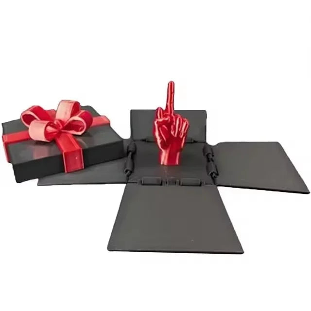 Middle Finger Surprise Gift Box Creative Spoof Hand Gesture Home Office Decor Funny Prank Toy New Year April Fools ' Day Gift