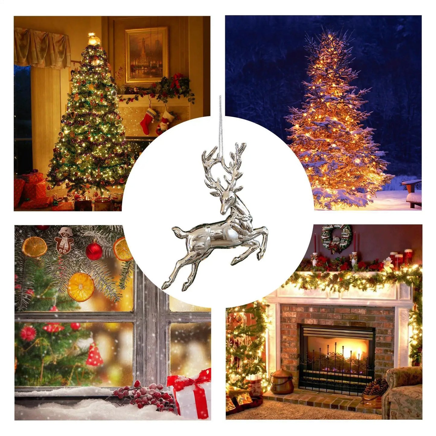 Christmas Ornaments Glossy Christmas Ornament Decoration Seasonal Pendants Charm for Home Winter Holiday Porch Window Front Door