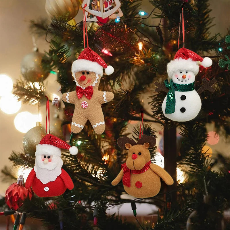 Christmas Tree Ornaments Xmas Decorative Hanging Ornaments Santa Reindeer Snowman For Holiday Party Decor Kids Gifts