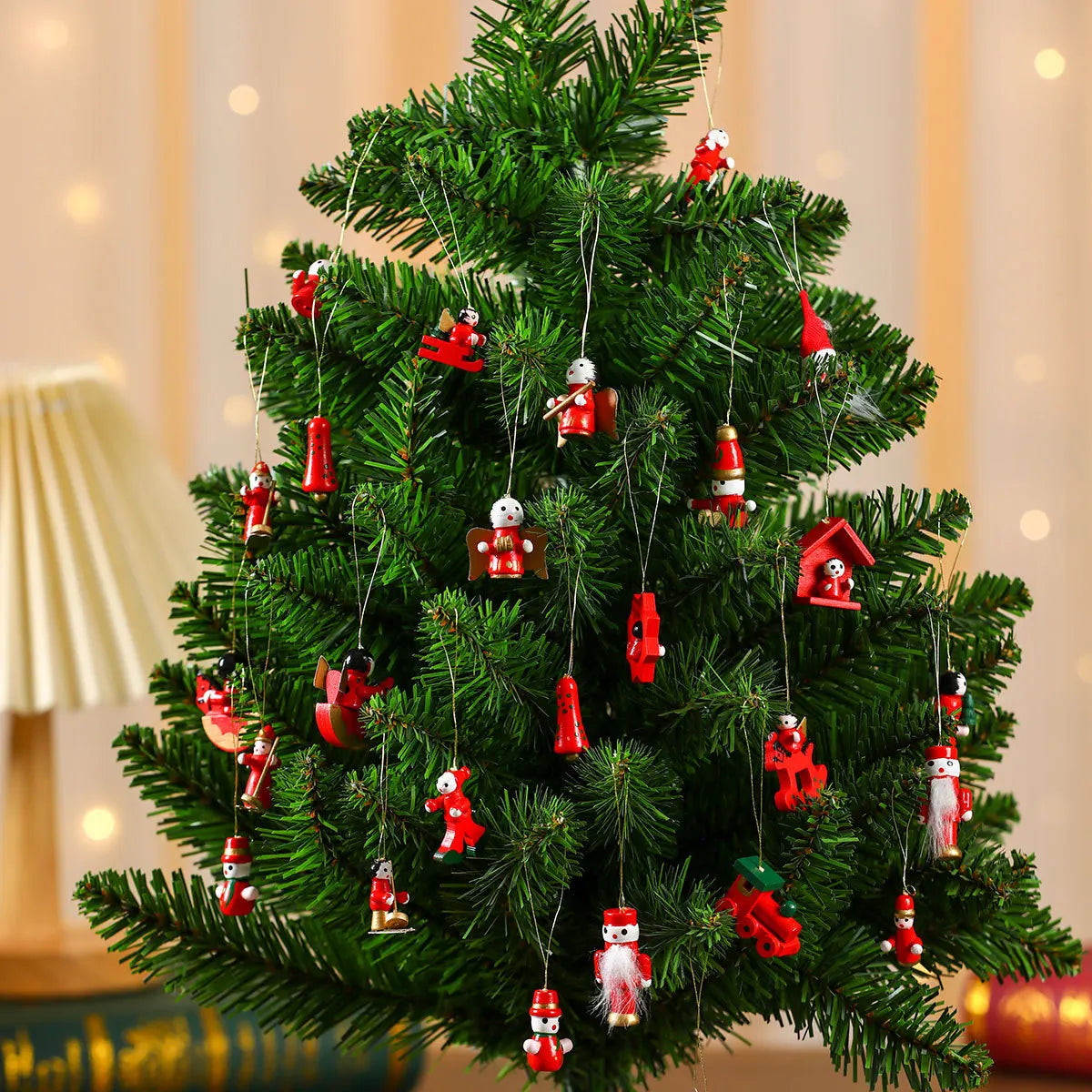 Christmas Tree Decoration,Set of Wooden Hanging Ornaments,Small Pendant,Gift Box,Window Props Ornaments,Christmas Decorations