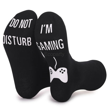 Gifts For Men BoyFriend Christmas Birthday Presents 1Pairs 'I Am Gaming'' I'm not Sleeping' Print Funny Novelty Cotton Socks