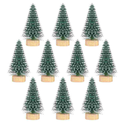 Christmas Tree Ornaments Decorations Mini Hoiday Trees Crafts Snow Frost Bamboo Artificial Indoor Fake Pine Holiday