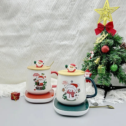 Hot-selling Christmas gifts: Warm cups, covered spoons, souvenir mugs, Christmas ceramic cups